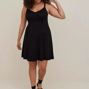 3x Plus Size New Torrid Black Mini Dress Super Soft Beachy Summer